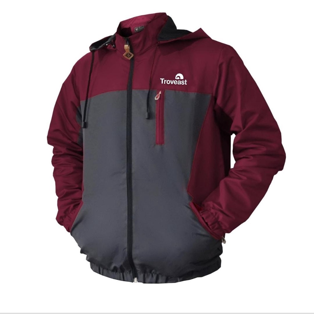 Troveast  Jaket Outdoor Waterproof-Maroon L