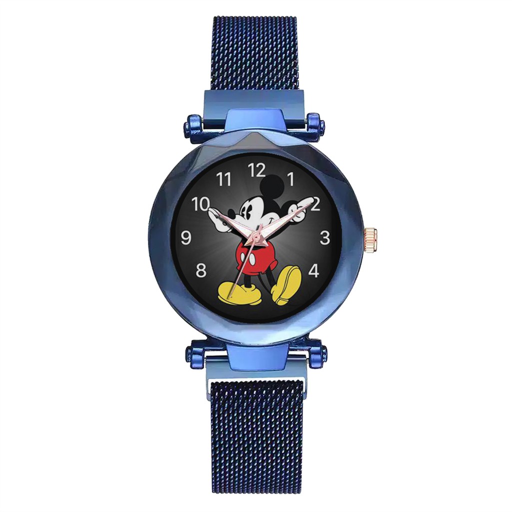 Jam Tangan Wanita Custom - MICKEY MOUSE MOTIF 1 Free Box &amp; Batre Cadangan