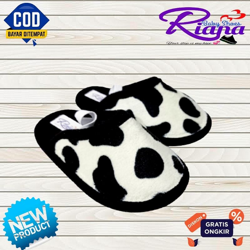 Sandal Slop Bayi BAPAU motif bulu animal skin Colour usia 6-18 Bulan