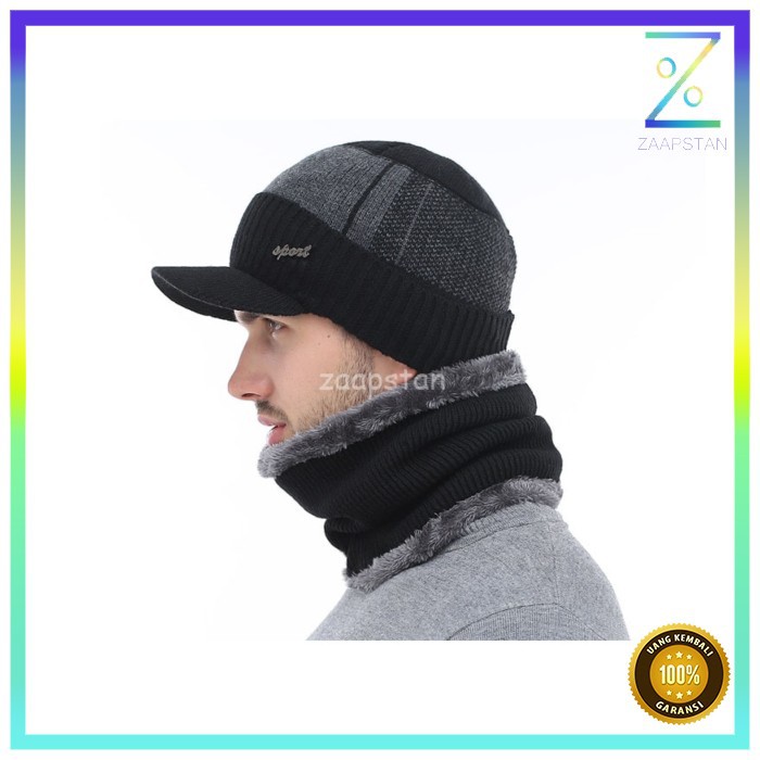 Topi Musim Dingin Rajut Winter Knitted Wool Caps Beanies - Gray