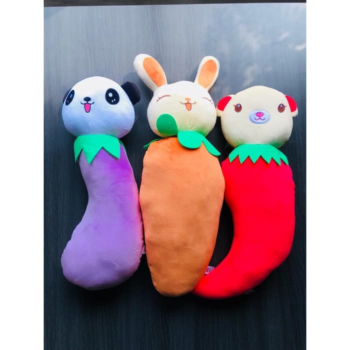 spesial Vegetable Carrot Animal Soft Doll Eggplant Boneka Cabe Cabai Wortel - Orange Diskon