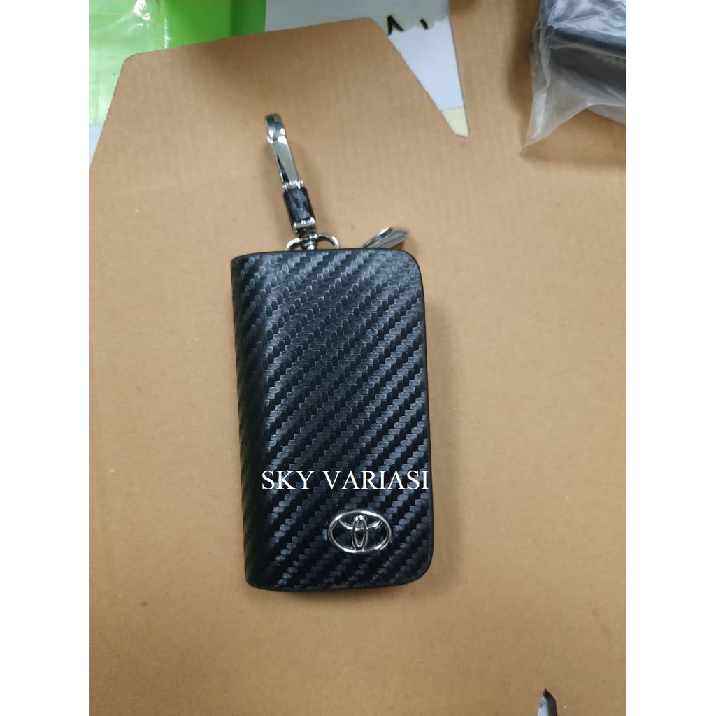 Dompet Stnk Carbon Gantungan Kunci Stnk Dompet Logo Mobil Toyota