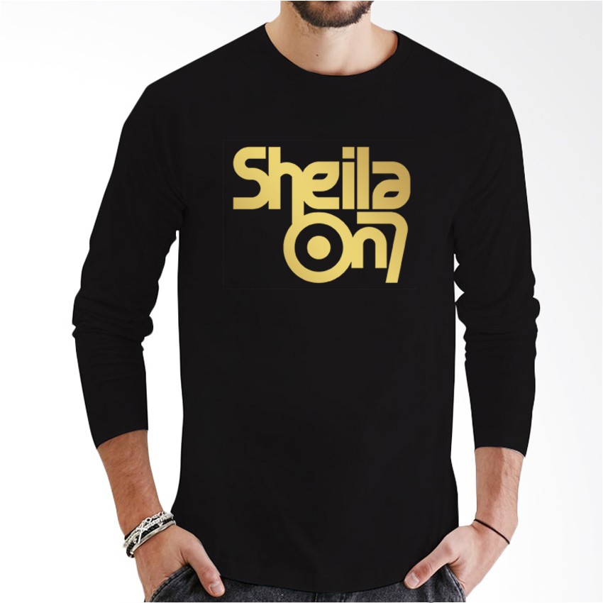 Kaos Long Sleeve SheilaOn7 Logo Gold - Black Premium