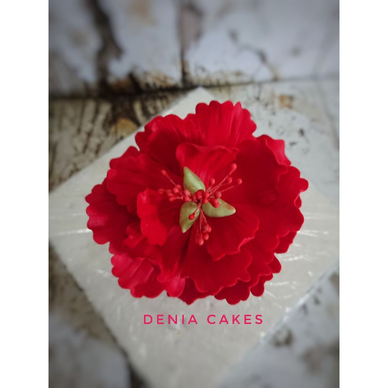 

Red peony gumpaste