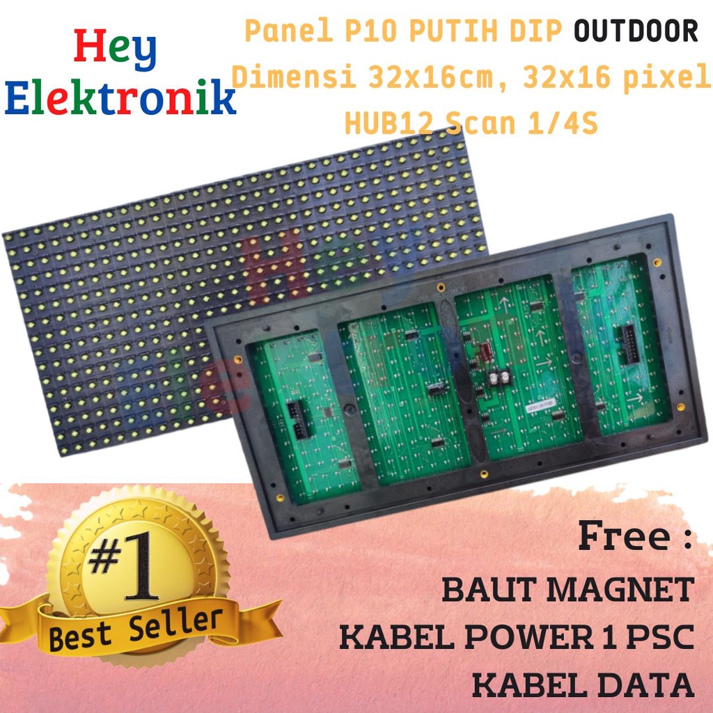 Panel Module Model LED P10 Kuning Yellow DIP Outdoor Running Text