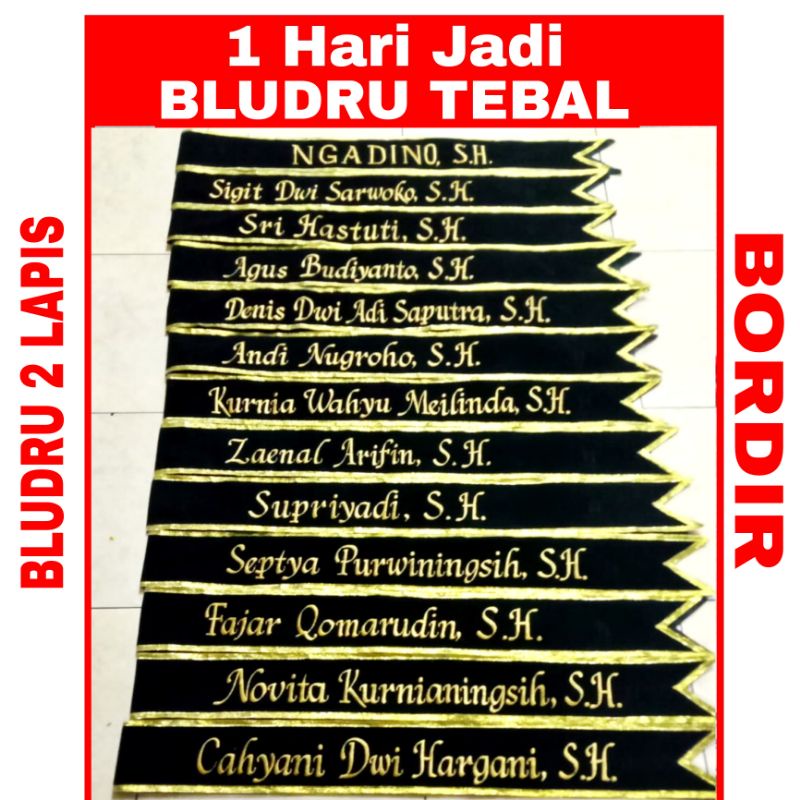 Selempang Wisuda Bordir Custom Bludru Tebal 1 Hari jadi