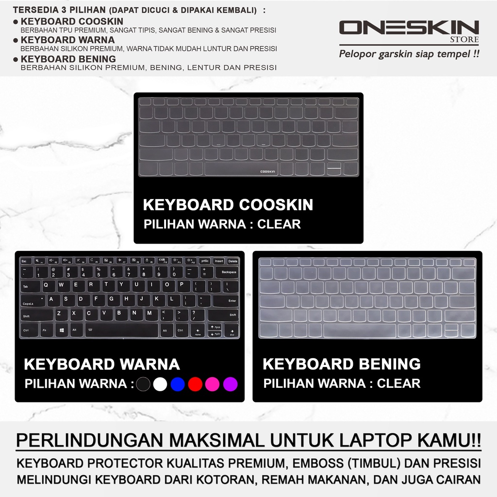 Garskin Sticker Laptop Pelindung Screen Keyboard Protector Lenovo IdeaPad Slim 3 3i-15 15ALC6 15ITL6 Gambar Full Body Silikon Bening Glossy Doff