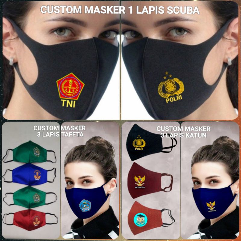 Pre-Order Masker Kain Katun, Tafeta dan EVO PLUSMED Custom Logo Minimal 60 pcs (2-3 hari siap)