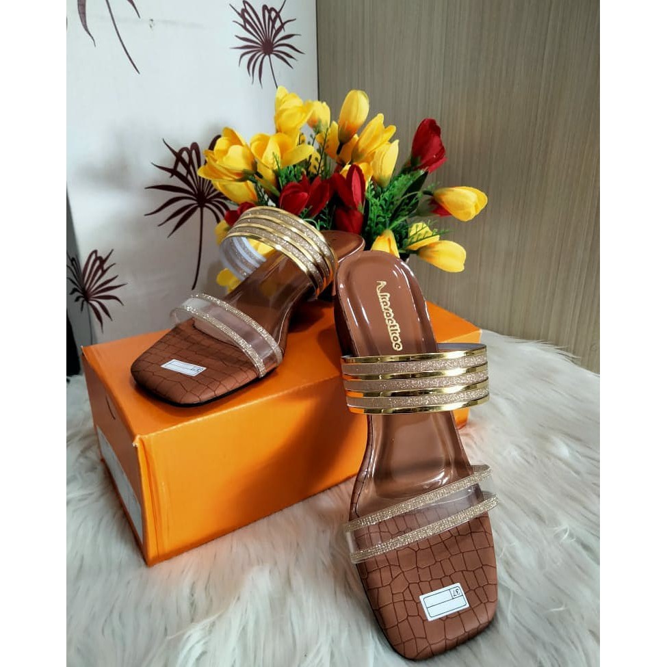 Heels sandals coklat