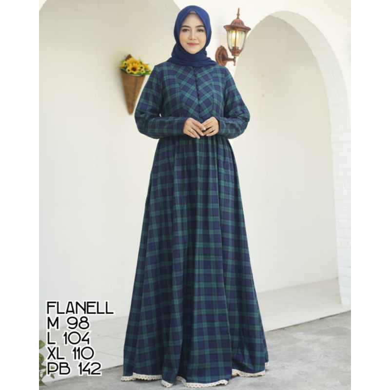 gamis cantik linen dan fanel