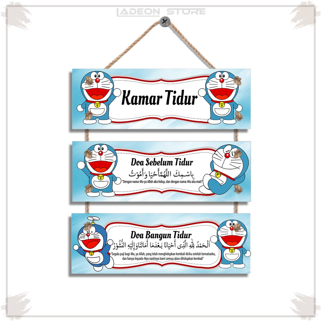 Pajangan hiasan dinding kamar dekorasi pintu rumah assalamualaikum motif doraemon