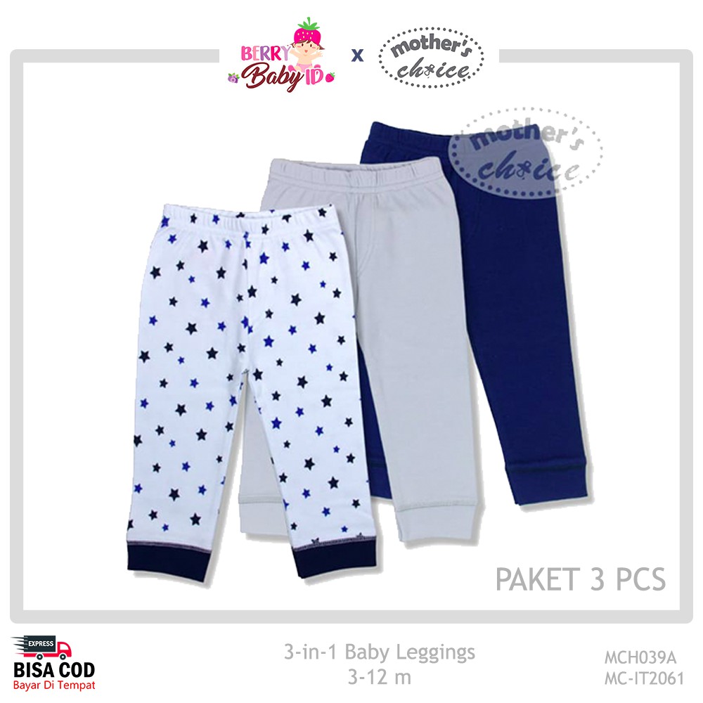 Mother's Choice SNI Paket 3 Buah Baby Legging Bayi MCH039 Berry Mart