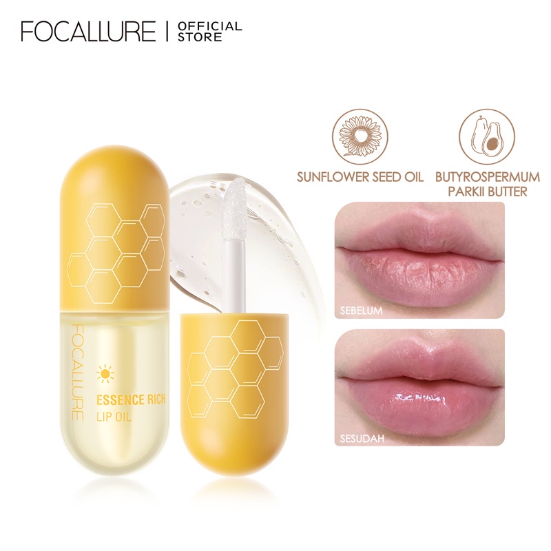 FOCALLURE Natural Lip Oil Moisturized Repaired Multi-uses Waterproof Soften Lip Balm Day+Night