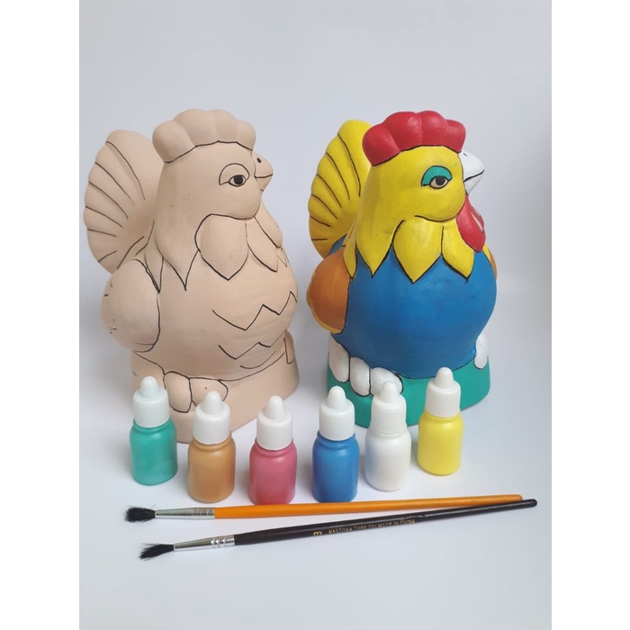 Jual CELENGAN- MAINAN EDUKASI KADO UNIK MEWARNAI PATUNG CELENGAN AYAM