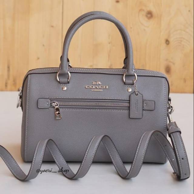 Tas Wanita Coach Rowan Satchel Leather Heather Grey