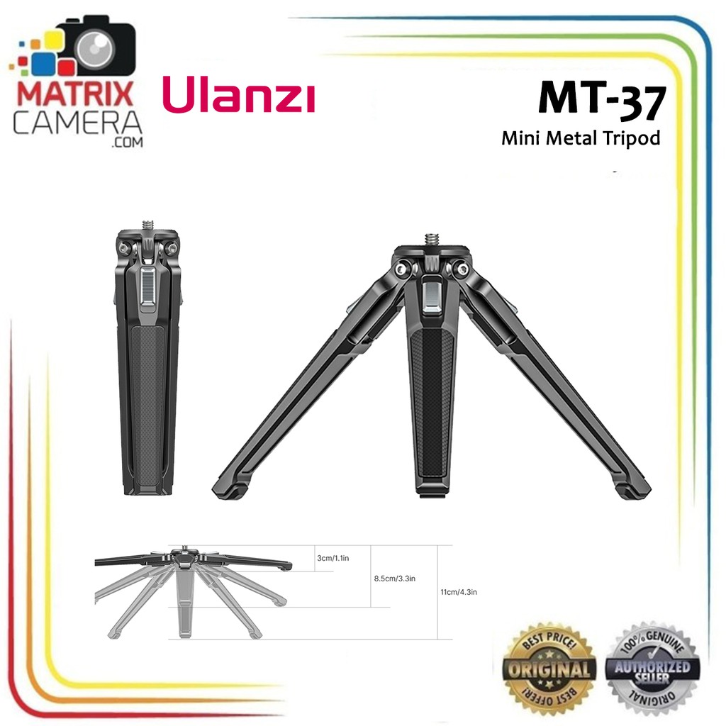 Ulanzi MT-37 Mini Metal Table Tripod for Camera, Smartphone, etc.