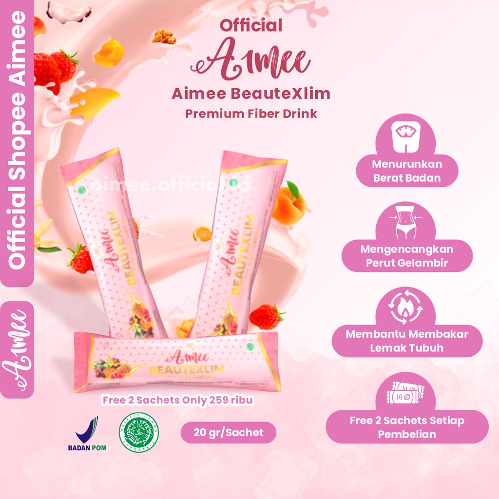 

Aimee BeauteXlim Premium Fiber Drink get 12 sachet & 2 sachets for free,Minuman Penurun Berat Badan Herbal Alami Pelangsing Diet Detox Slim Bpom