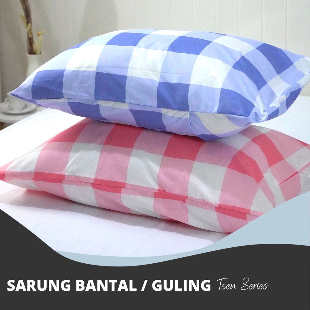 Sarung Bantal Kotak - Sarung Gingham -  Sarung Guling Kotak - Teen Series - SandyCollection