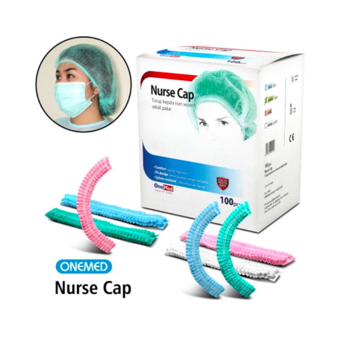 Nurse Cap Topi Perawat Penutup Kepala Non Woven OneMed box 100pcs