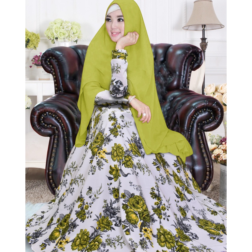 diana maxi monalisa premium set khimar seruty bebydoll 2 layer / gamis syarii monalisa premium terbaru