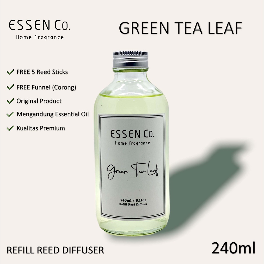 Essen Co Reed Diffuser Aromatherapy Green Tea Leaf Pengharum Pewangi Ruangan Aromaterapi Refill