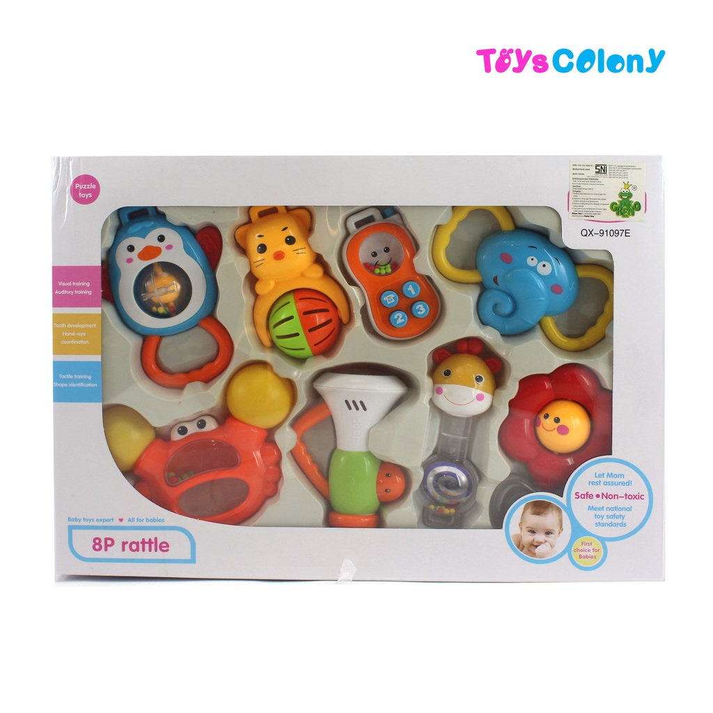 ABERO - BABY TOYS RATTLE ISI 8PCS KERINCINGAN AMAN UNTUK MAINAN BAYI