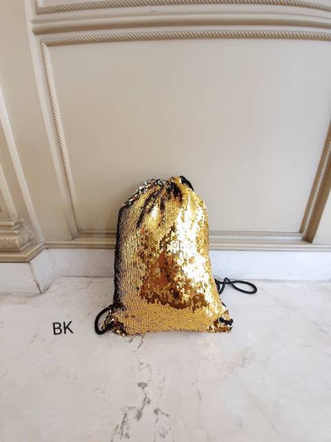 32005 REVERSE SEQUIN STRING BAG / TAS SERUT SEQUIN / TAS SERUT BLING BLINK IMPORT KOREA MURAH