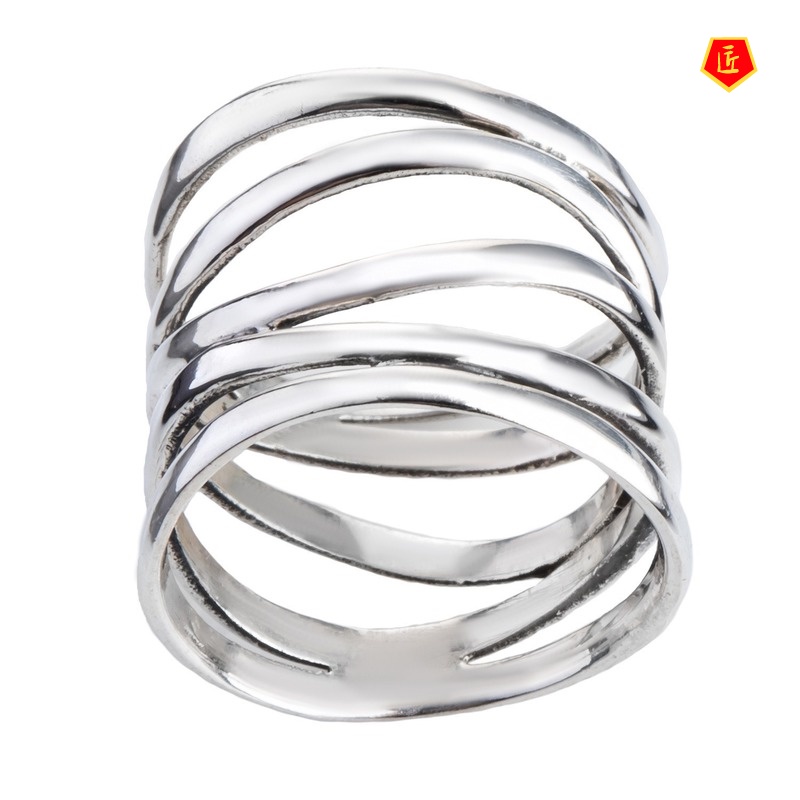 [Ready Stock]925 Silver Hollow Ring Creative Simple Personality