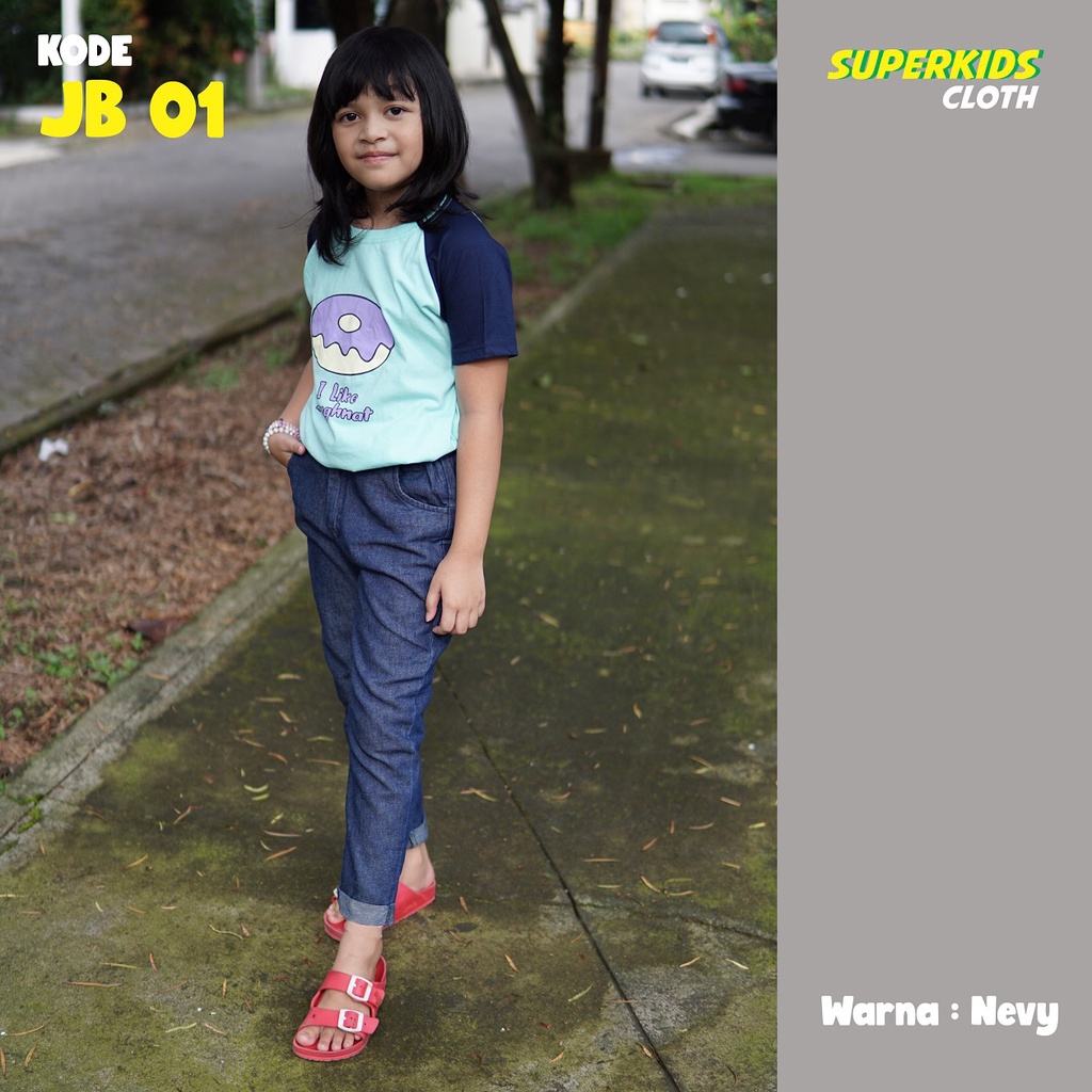 CELANA ANAK PEREMPUAN JEANS PANJANG MODEL BOYFRIENDS  SUPERKIDS 1 - 10 TAHUN