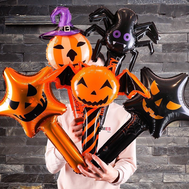 [Harga Grosir]Balon Aluminum Foil Bentuk Labu / Laba-Laba Untuk Dekorasi Pesta Halloween