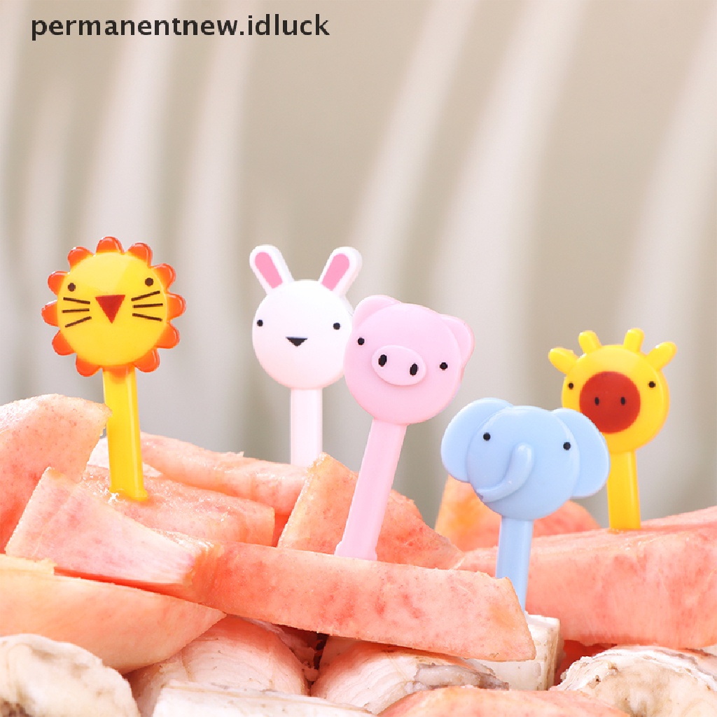 Tusuk Gigi Buah / Kue Bentuk Kartun Hewan Bahan Plastik Food Grade Untuk Anak