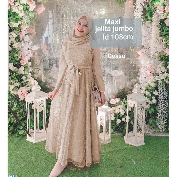 Baju Gamis Muslim Wanita - Gamis Maxi Jelita jumbo coksu