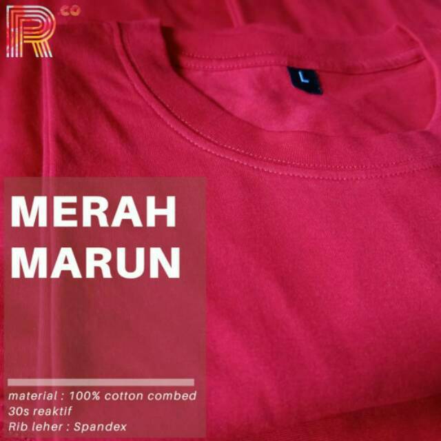 KAOS COTTON REACTIVE STANDARD DISTRO 30S 35K/LUSIN KERAH ANTI MELAR SOFT COTTON