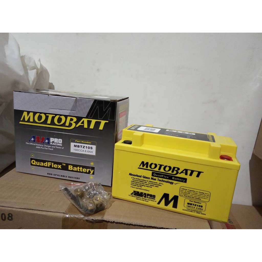 Aki motor Honda CB900F MBTZ10S / YTZ10S Motobatt Aki Kering Quadflex