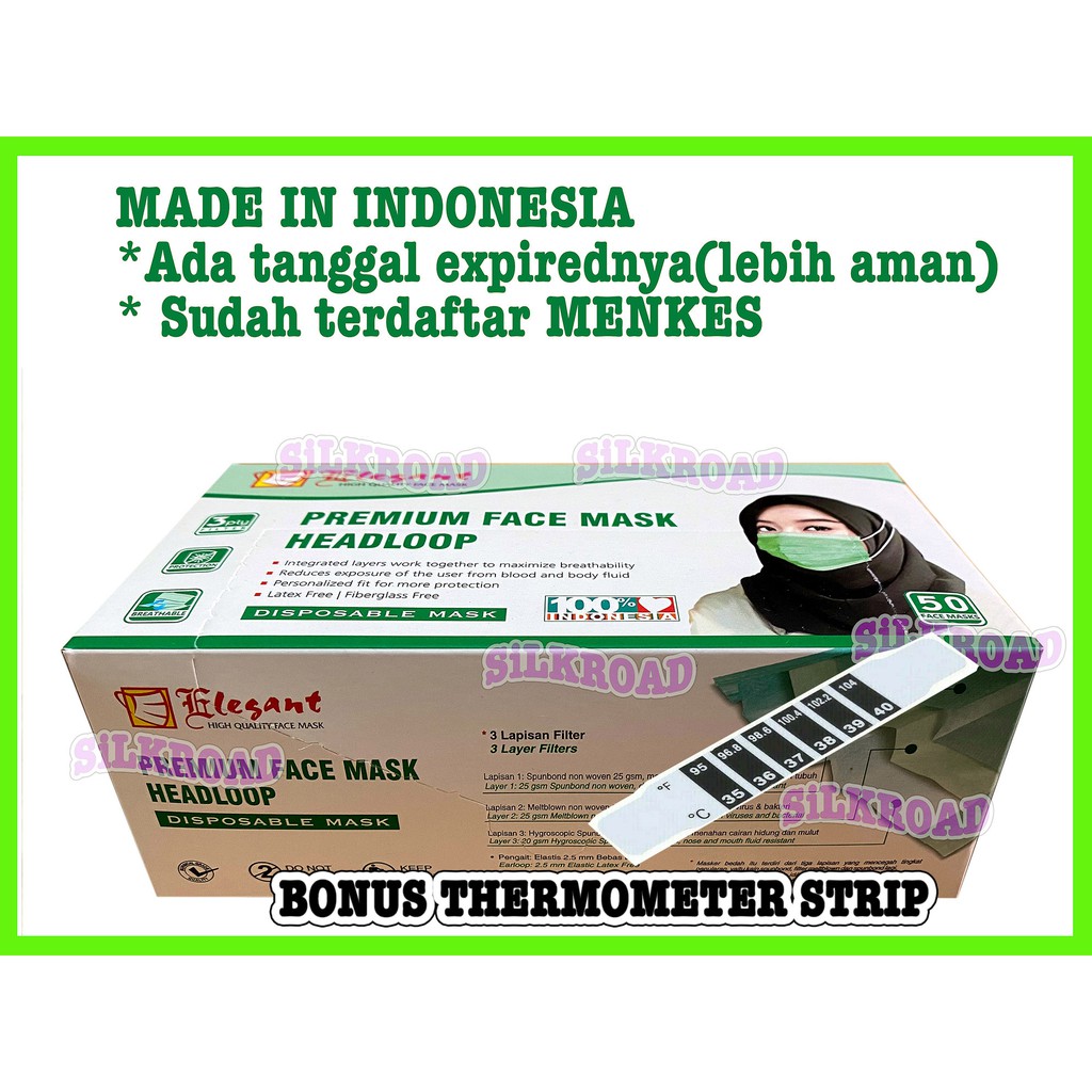 Health > Self Care > masker hijab headloop medis surgical disposable 3 ply best kualitas elegant