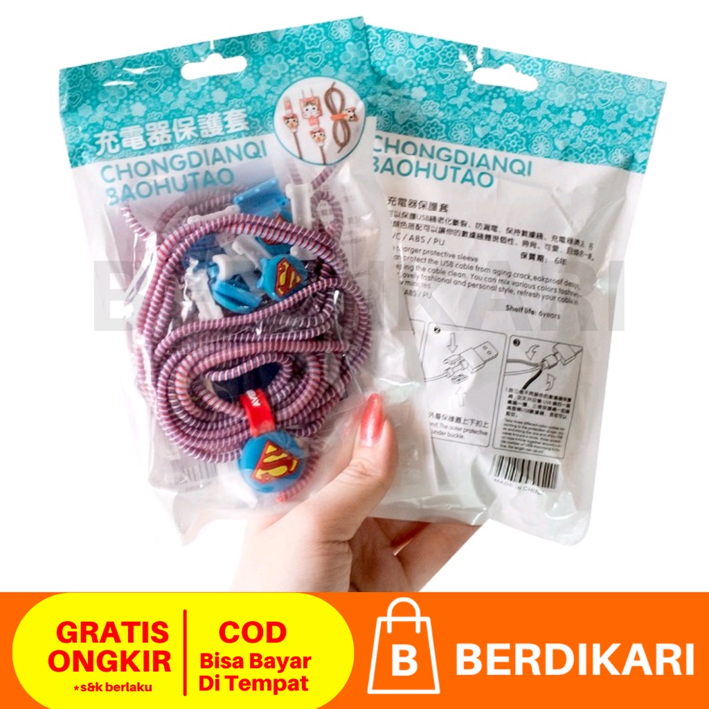 Pelindung Kabel Spiral iPhone 1 set tanpa charger