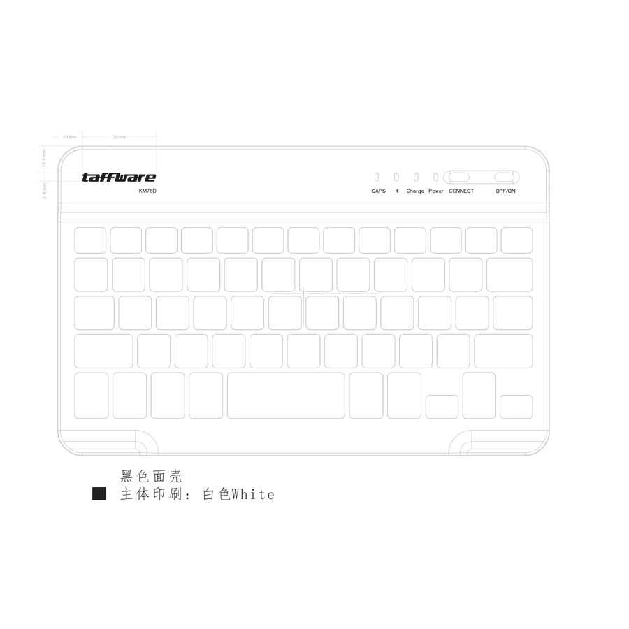 Taffware Wireless Bluetooth Keyboard Rechargeable - KM78D