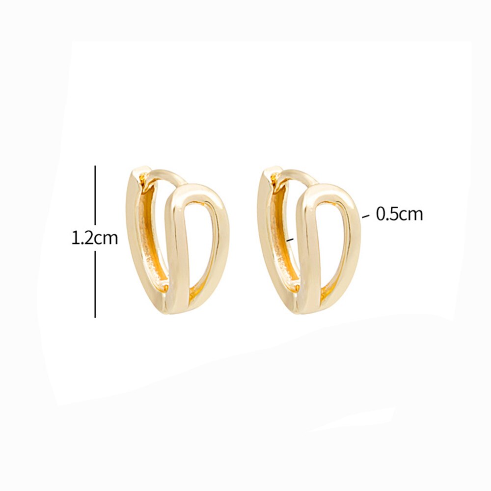 Anting Hoop Bentuk Lingkaran Kecil Warna Emas Bahan Logam Gaya Steampunk Untuk Wanita