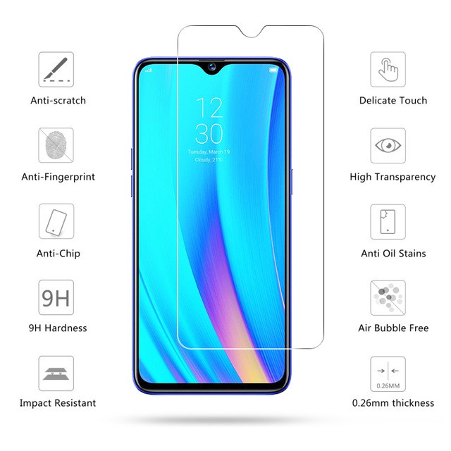 Tempered Glass Layar Clear Realme 3 / Realme 3 Pro + Antigores Tempered Glass Camera Back Lens