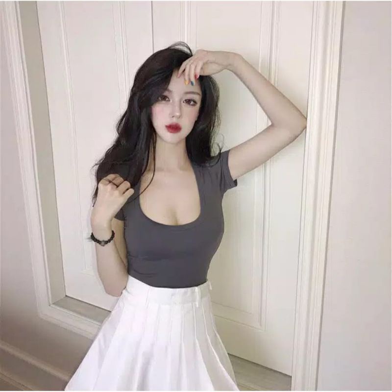 Korean Sexy Crop Top Kaos Wanita (XS - XL)