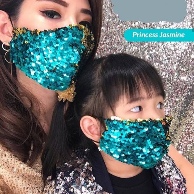 Masker sequin / Masker hollywood / Masker Korea /Masker Pengantin bling bling