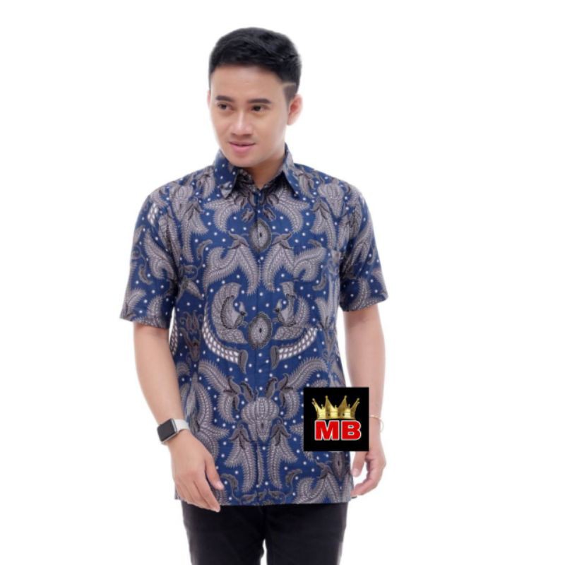 HRB026 Kenongo Hem Kemeja Batik Pria Katun Primis Premium Halus M L XL XXL