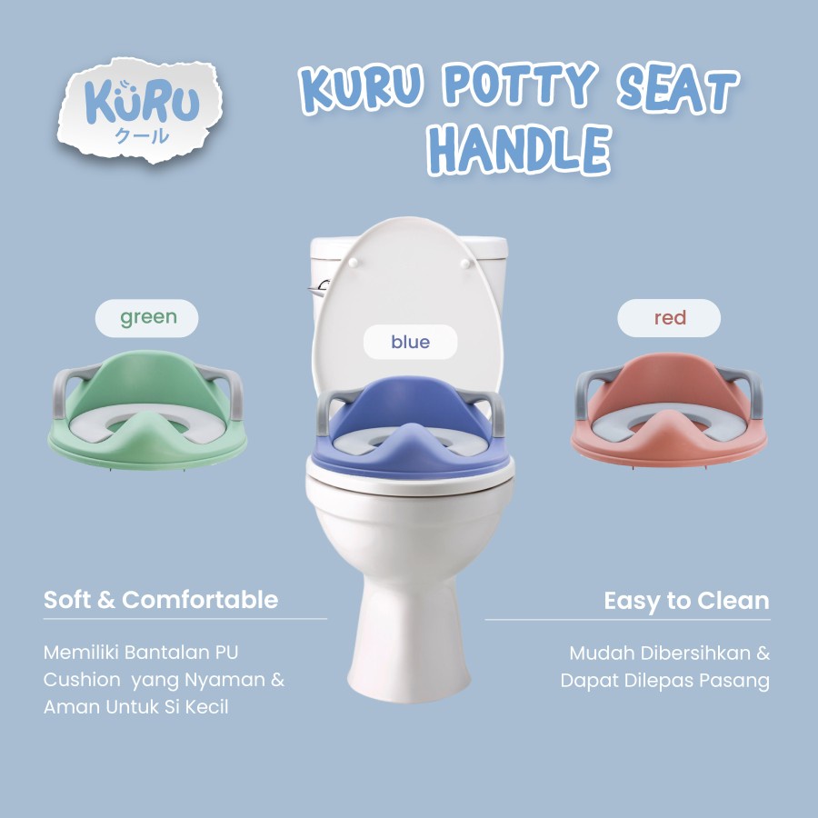 Kuru Baby 8857 Potty Seat with Handle - Alas Duduk Toilet Anak || KURU Potty 8921 Training Rabbit Series - Pispot Anak Motif Kelinci