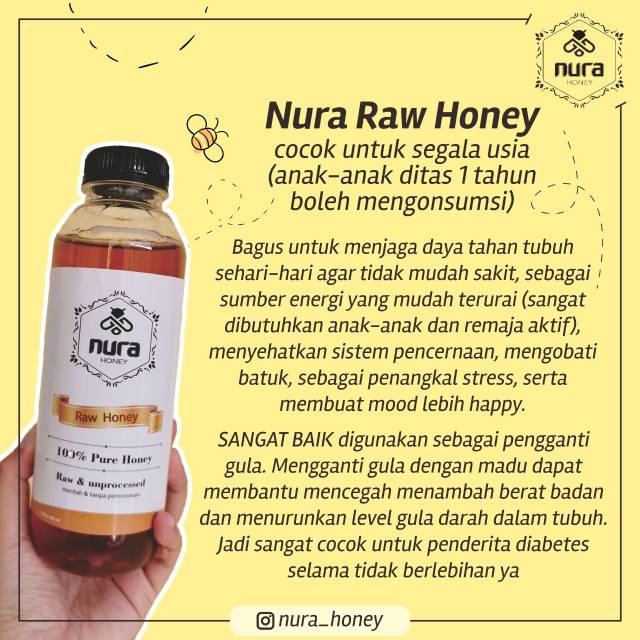 

RK60 BEST SELLER ! Raw Honey 450ml / Madu Asli Mentah / nurahoney / Nura Honey