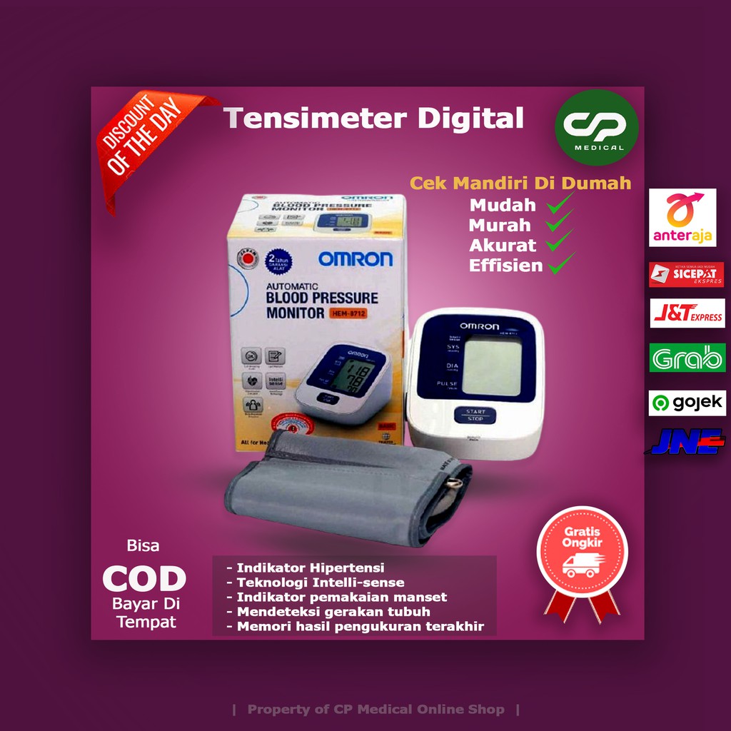 Tensimeter Digital Alat Cek Tes Test Periksa Tekanan Tensi Darah Otomatis Akurat