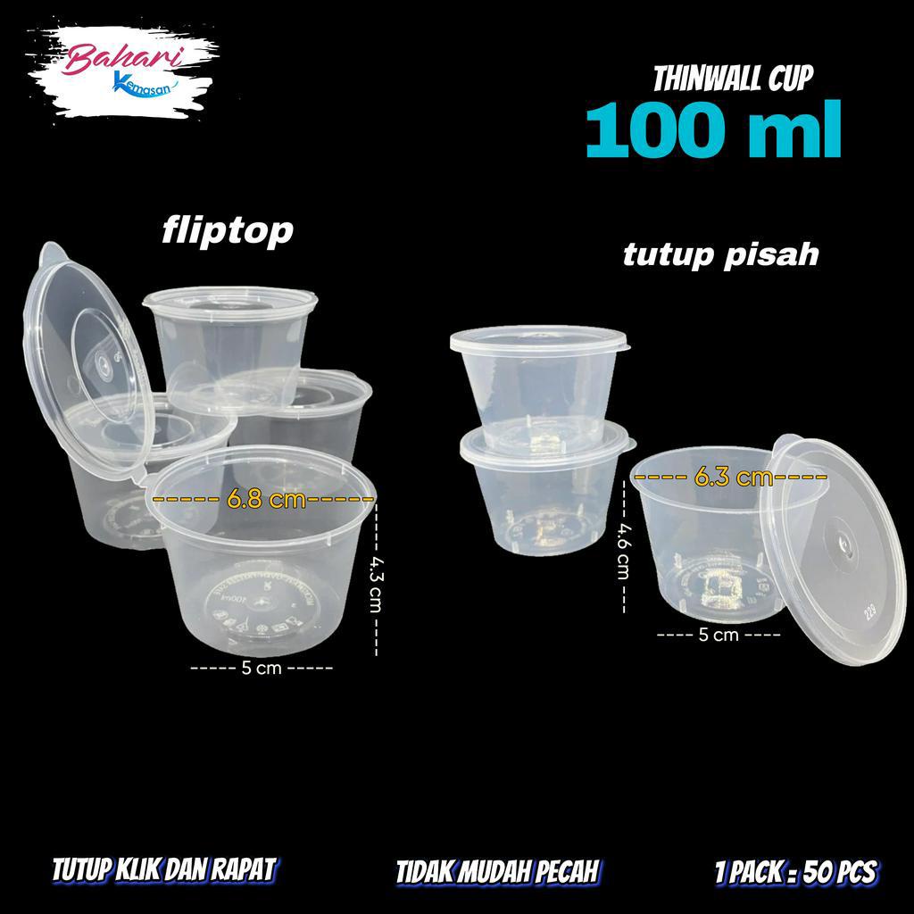 cup thinwall puding pudding bulat mangkok plastik 100ml