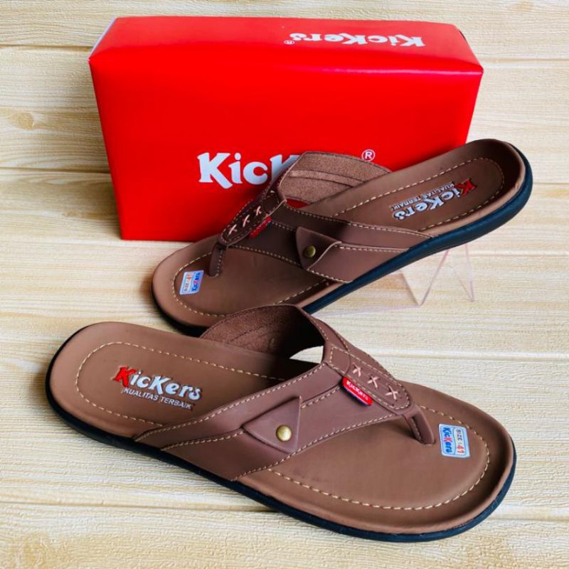 SANDAL JAPIT PRIA KULIT KICKERS | SANDAL KULIT PRIA | SANDAL JEPIT PRIA