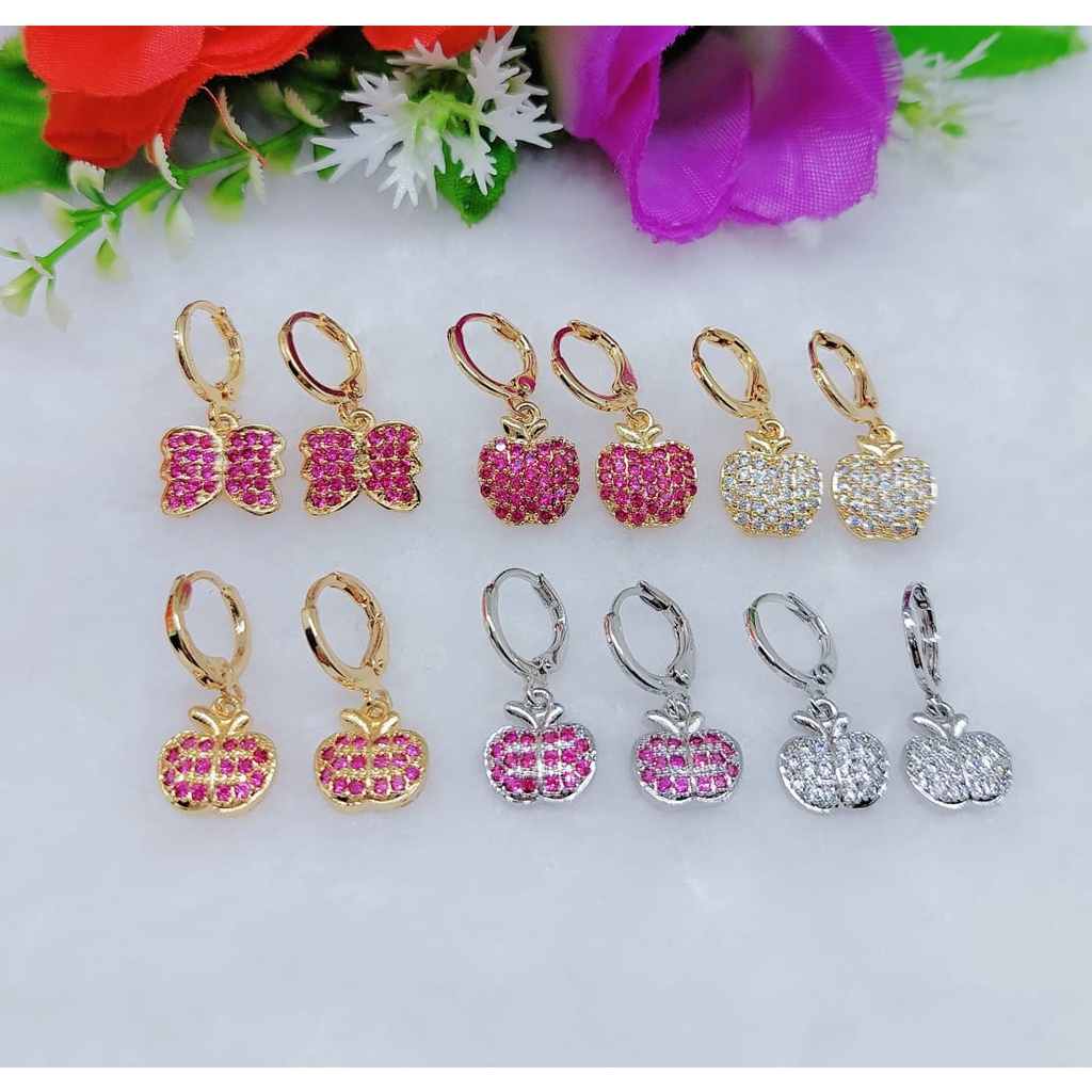 Anting xuping permata murah dan putih lapis emas 0437-0440