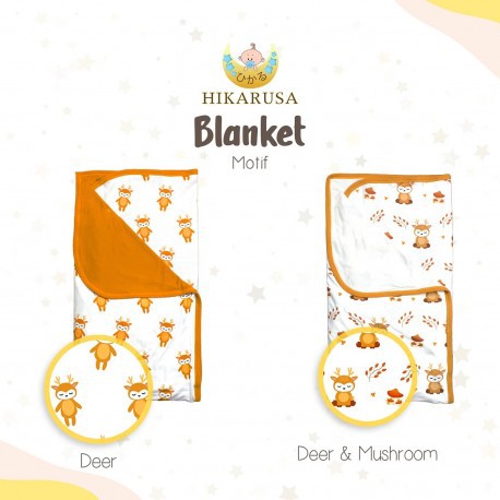 Hikarusa HIKARU SELIMUT Bayi Anak Baby Blanket BAMBOO TENCEL Deer Mushroom Family Snow Sky Deer