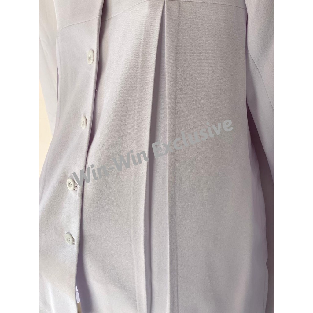 vg Win Win - Set Blazer Kantor Wanita Hamil Warna Putih dengan Celana Putih